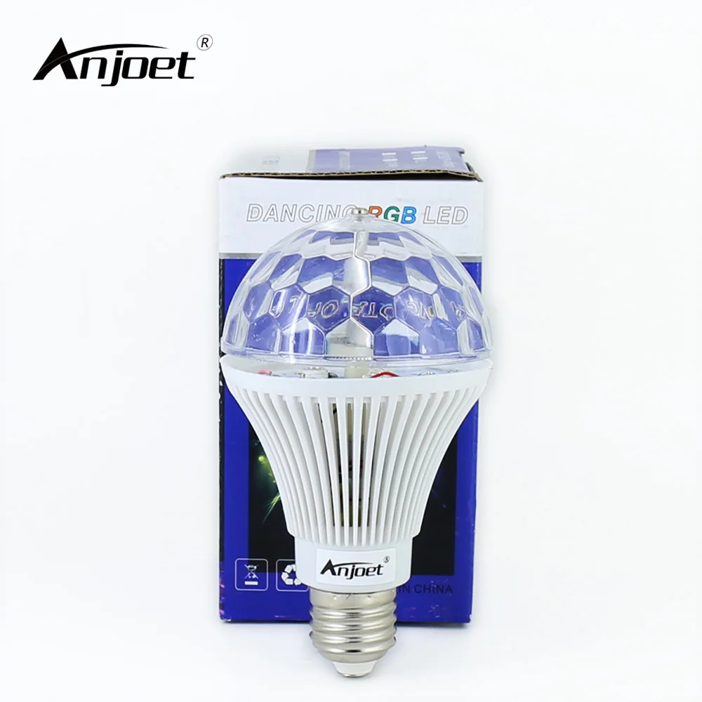 

ANJOET E27 3W 85-265V dancing rgb fullcolor rotating lamp multicolor auto Rotating RGB LED Bulb Stage Light Xmas Party Holiday