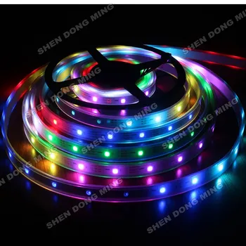 

5m ws2801 36 Led strip ribbon tape 12V Waterproof IP67 12 IC/m digital smart led pixel strip light RGB neon ambilight TV decor