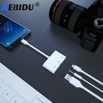 

Kebidu 3 in 1 Type c to USB 3.0 Hub For Dell XPS Thunderbolt 3 Dock Lan RJ45 Network and USB C PD Charge Port OTG Adapter
