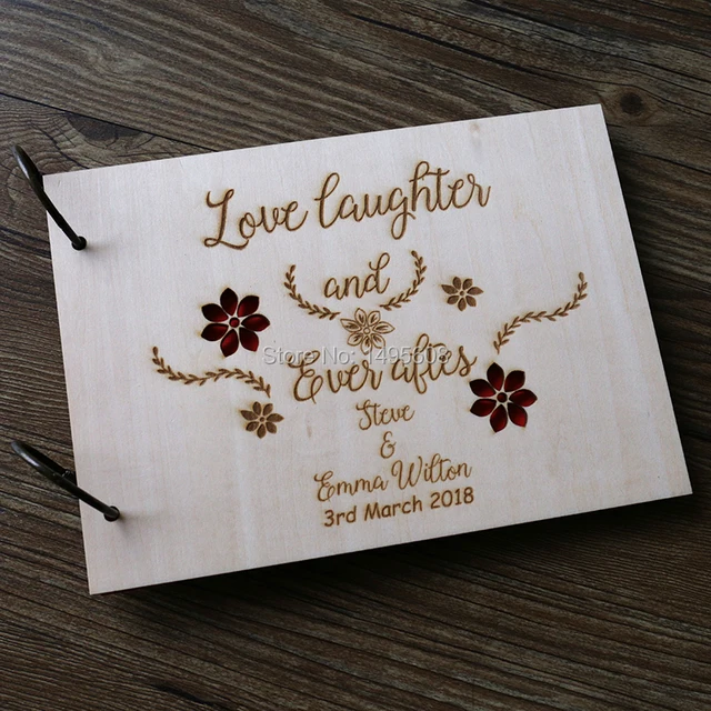 wooden wedding sign book rustic wedding guest book flower sign book for wedding