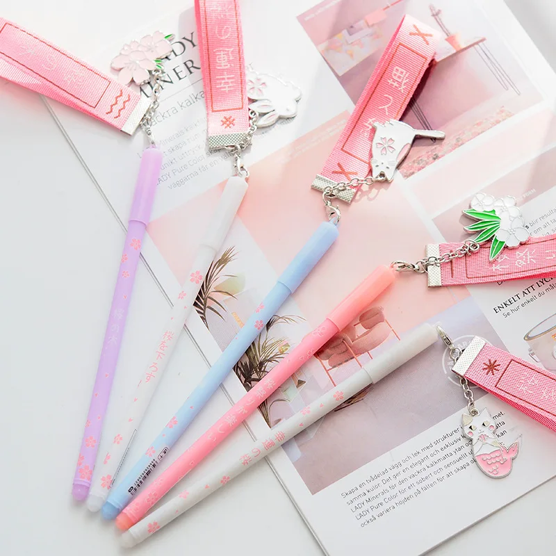 Lucky Cherry Sakura быстросохнущая Женская ручка Escolar Papelaria школьные и офисные