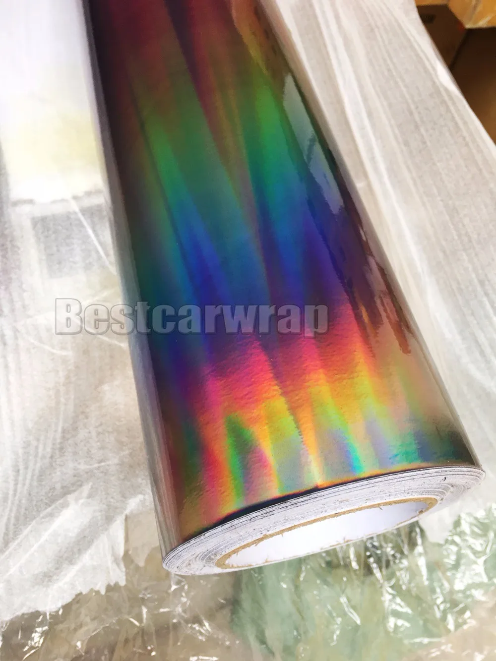 black holographic chrome rainbow chrome laser car wrapping film vehicle covering chameleon(5)