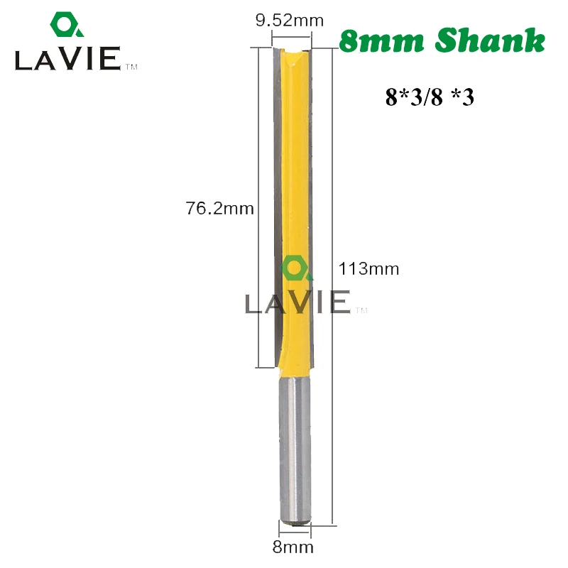 LA VIE 8 мм хвостовик 50 мм 77 мм длинный прямой фреза 1/" фрезерный Режущий диаметр кромки деревообрабатывающий Обрезной нож MC02009 - Длина режущей кромки: 8x9.52x76mm