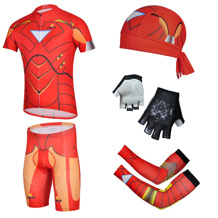 2014 Men's Spider Man/Captain America/Iron Man/Super Man Cycling Jersey/Bike Bib Shorts/Ride Sets/Kits Cycle Clothing/Tops/Shirt |