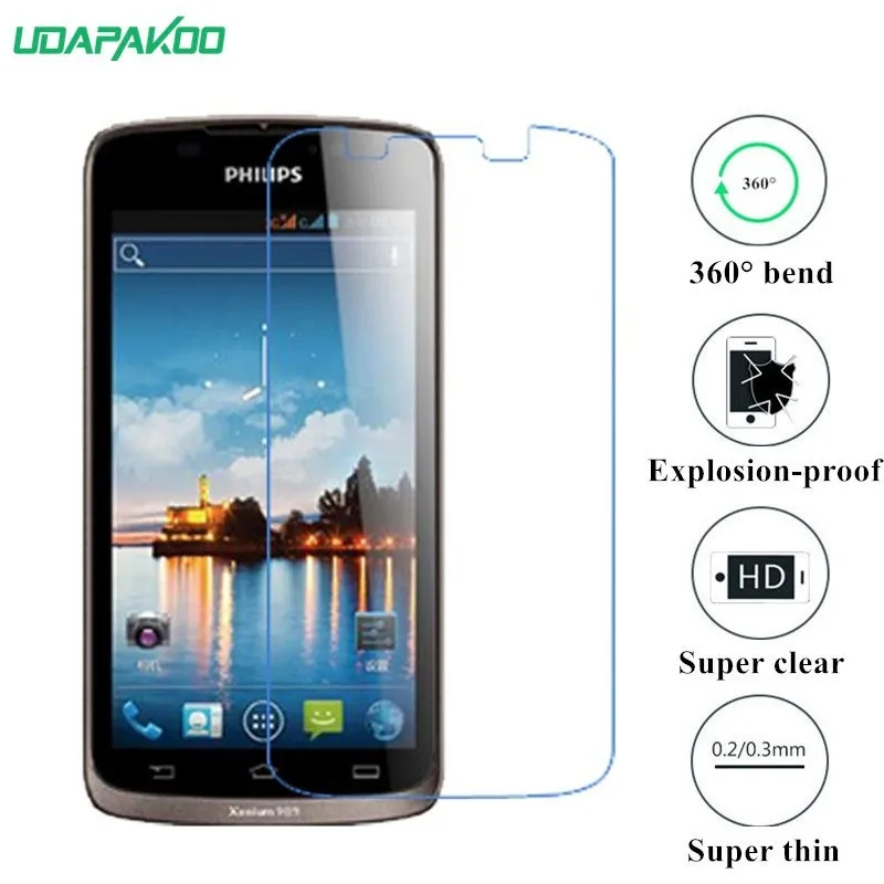 

udapakoo clear Tempered (soft glass) film for Philips Xenium W832 Nano Explosion-proof glass Screen Protector