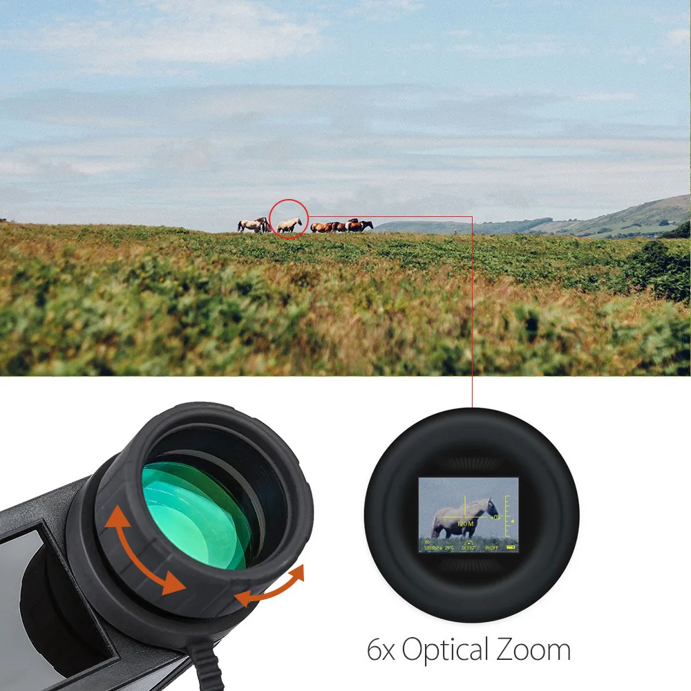 Boblov LRNV009 200 м ИК ночного видения 500 м дальномер 6x оптический зум многофункциональный инфракрасный дальномер для охоты на открытом воздухе