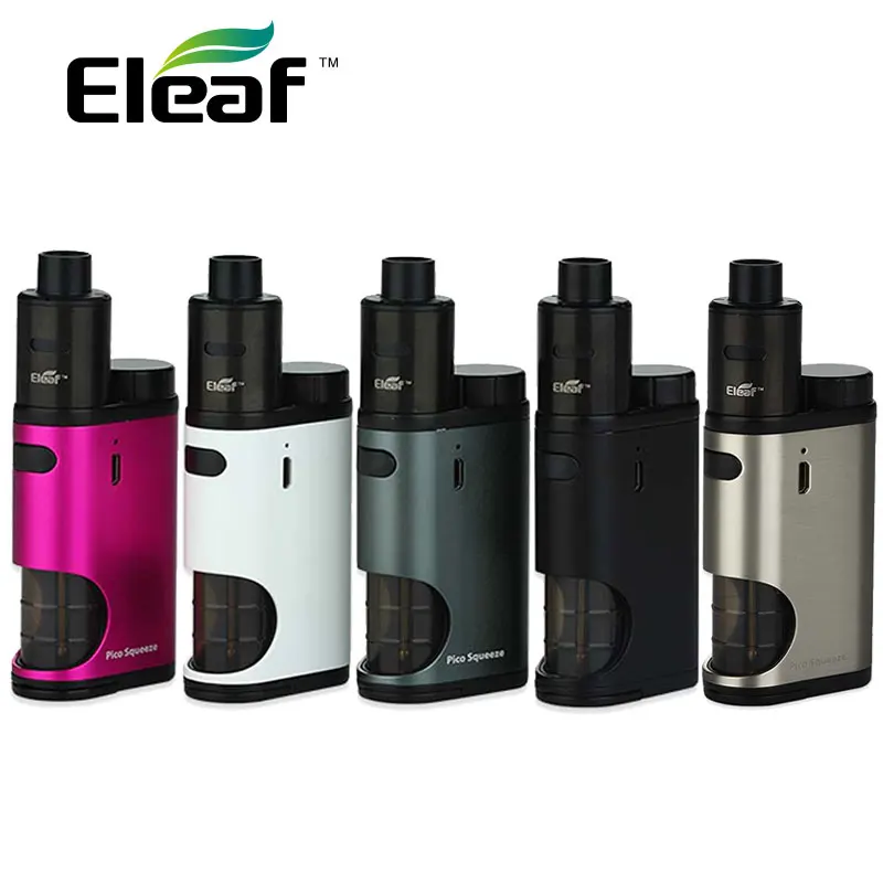 

100% Original Eleaf Pico Squeeze With Coral Starter Kit 50W Pico Squeeze Mod & Coral RDA Atomizer With Reimagined Squonk System