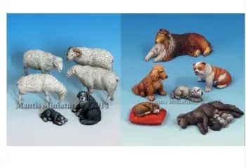 

Assembly Unpainted Scale 1/35 Animal Poultry and Puppy Historical toy Resin Model Miniature Kit