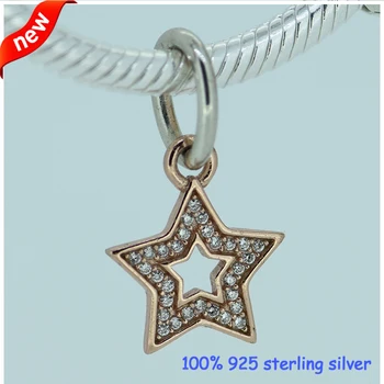 Fits Silver Charm Bracelet Authentic 925 Sterling Silver Beads Star Dangle Charms Beads Women DIY Jewelry For Choker Necklace