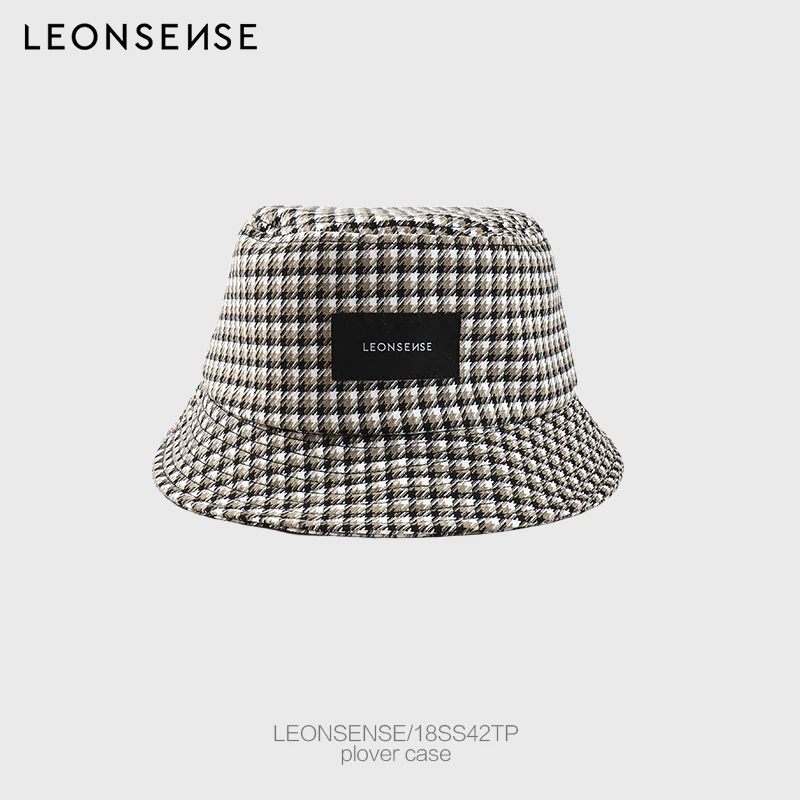 

LEONSENSE logo tag fisherman hat houndstooth pattern star with the same paragraph authentic