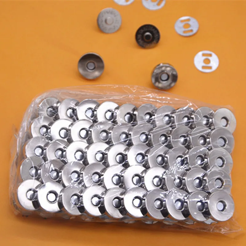 

50pcs Bronze Silver Metal Magnet Button For Diy Bags Snaps Buttons Clasp Fastener Snap Button Sewing Accessories 14*3.5mm
