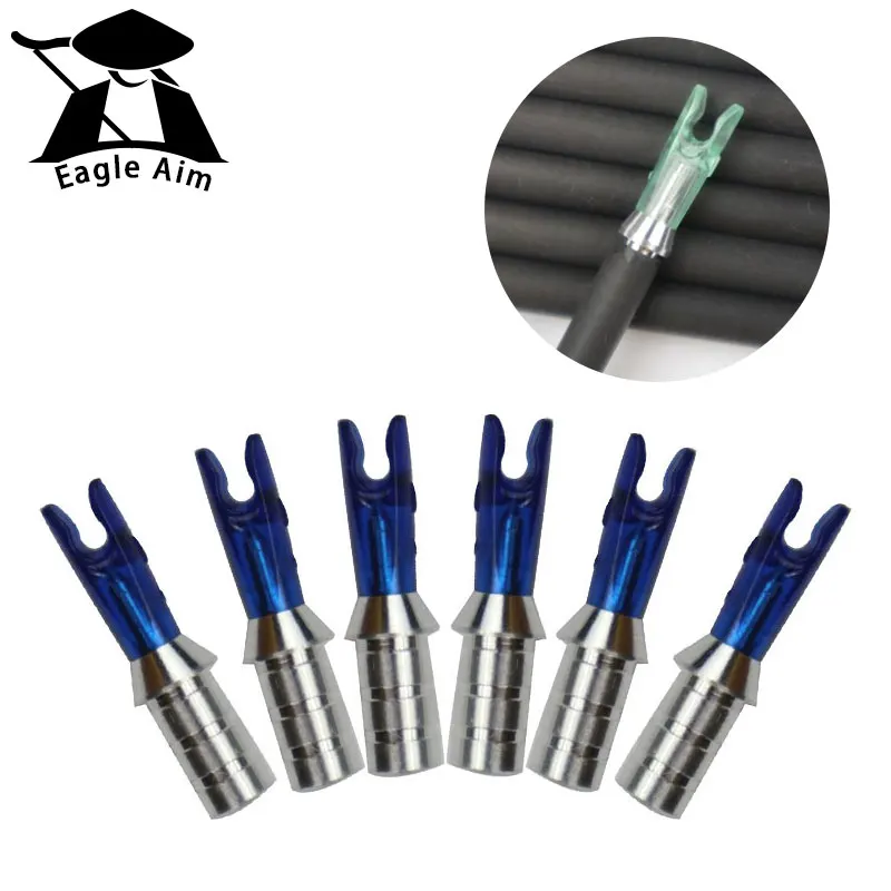 

24pcs Hunting Archery Aluminum Pin For ID 4.2 mm 6.2 mm Carbon Arrow Shaft DIY + Arrow Bolts Pin Nocks Size L Arrow Nock