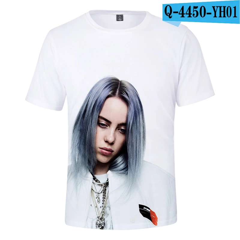 

Billie Eilish T Shirt Causal Tees Unisex Hip Hop Clothes Men Women Print T-Shirt 3D Printed T-Shirts Harajuku Tshirt Men O-Neck