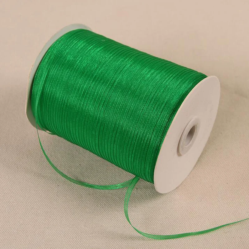 

REDJCK 20 Yards\lot 3 mm Width Lace Chiffon Ribbon Transparent Organza Webbing Ribbons For Gift Wrapping Wedding Home Decoration