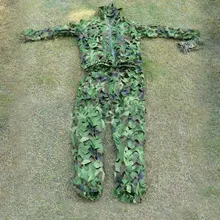 Камуфляж джунгли Снайпер Ghillie костюм высокое качество охота 3D лист камуфляж одежда скрининг и дерево стенд