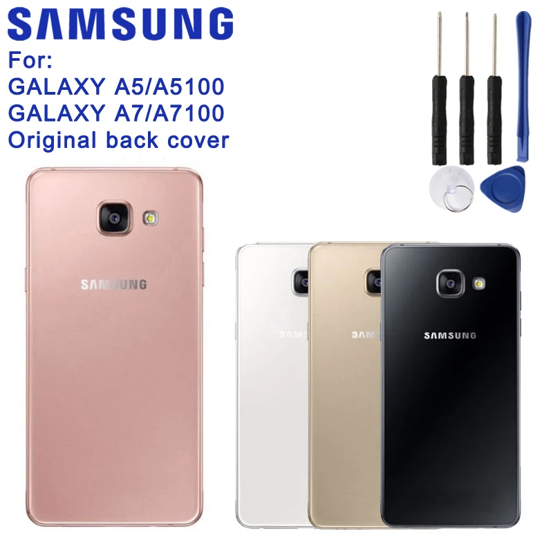 Оригинальная Задняя крышка батареи для samsung GALAXY Edition A7 A710 A7100 A710F A5 A510 A5100, задняя крышка, стеклянная задняя крышка