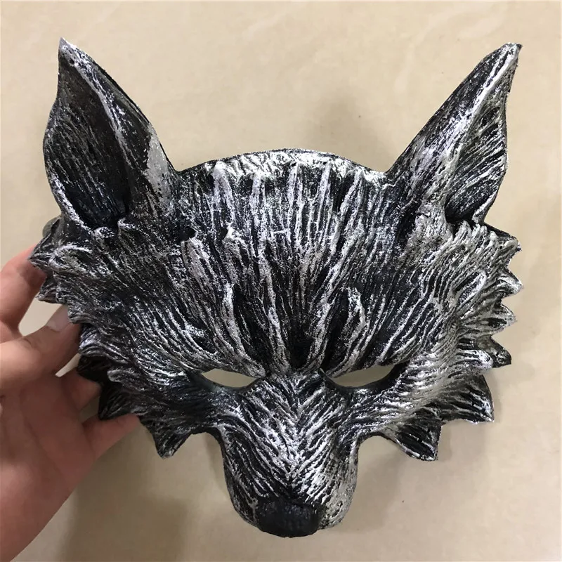 

Movie Game Anime 1:1 Fierce Beast Black Wolf Mask Action Figure Model Halloween Cosplay Prop PU Weapon Kids Role Gift