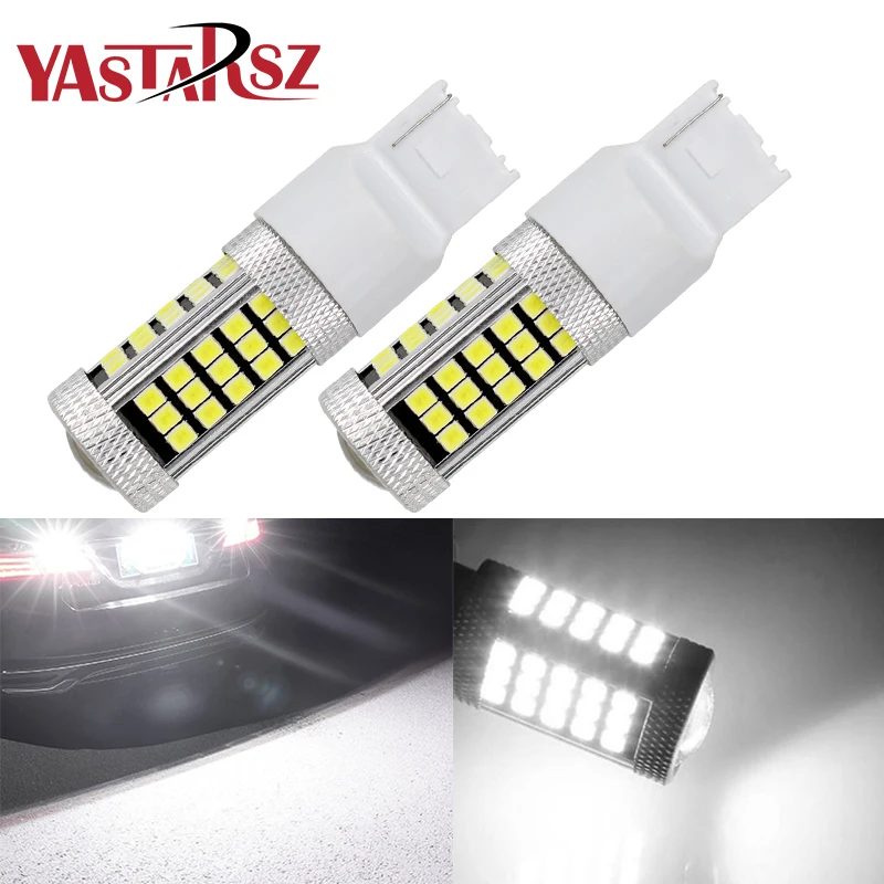 1x2 шт. T20 7440 W21W WY21W супер яркий 66 smd 2835 Светодиодный объектив Автомобильный