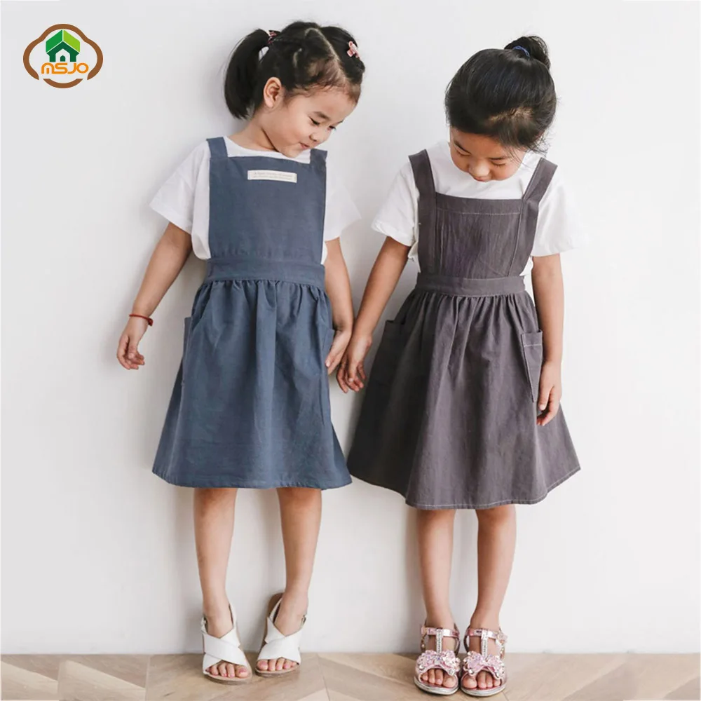 MSJO Apron Dress Kitchen Cotton Women Japanese Pastry Chef Vintage Apron Baking Barista Art Adults Woman Gardener Painting Apron
