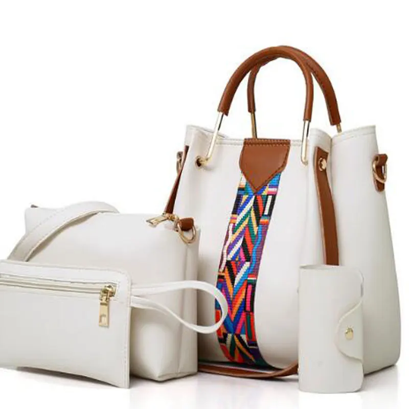 LADSOUL модная женская композитная сумка для отдыха из искусственной кожи с одним ремнем через плечо 6476 - Цвет: white