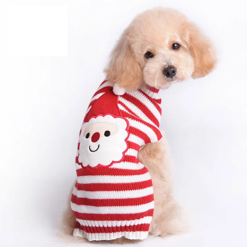 Рождественский свитер для собак с оленем/Санта Клаусом/тыквой, праздничная зимняя теплая вязаная одежда для собак, чихуахуа, домашних животных, одежда, костюм