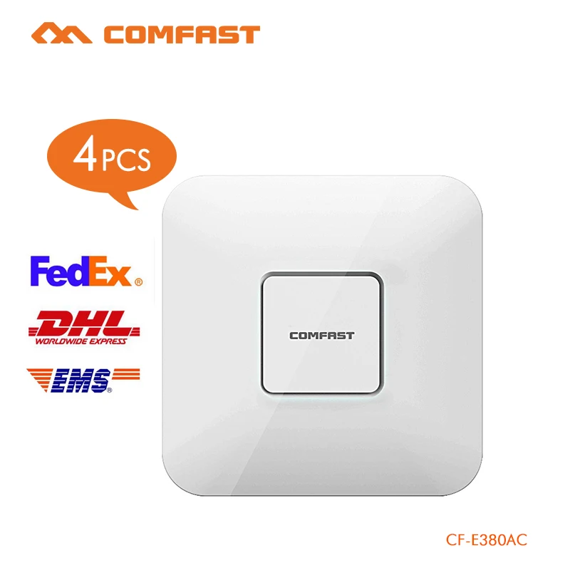 COMFAST 1750Mbps 2.4G+5.8G Wifi Access Point WiFi coverage 11AC wifi router ceiling AP support openWRT ddWRT CF-E380AC 4PCS цена COMFAST 1750Mbps 2.4G+5.8G Wifi Access Point WiFi coverage 11AC wifi router ceiling AP support openWRT ddWRT CF-E380AC 4PCS цены онлайн