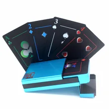 Новое поступление алюминиевый/пластиковый металлический ящик Позолоченный край пластиковый ПВХ покер Высококачественная Коллекция Подарочные прочные игральные карты