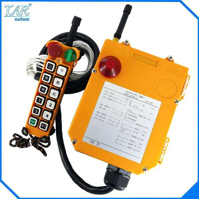 

12V AC/DC UHF425-446 MHZ 12 Channels Industrial Wireless Radio Remote Control F24-12S for Hoist Crane Controller