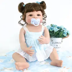 57 см reborn всего тела мягкого силикона младенцев продажа реалистичные виниловые новорожденный малыш подарок на день рождения мальчика boneca
