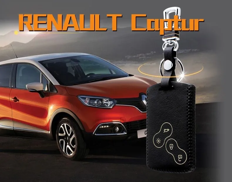 Чехол для ключей автомобиля Renault kileos 2012 CAPTUR из натуральной кожи, брелок для ключей