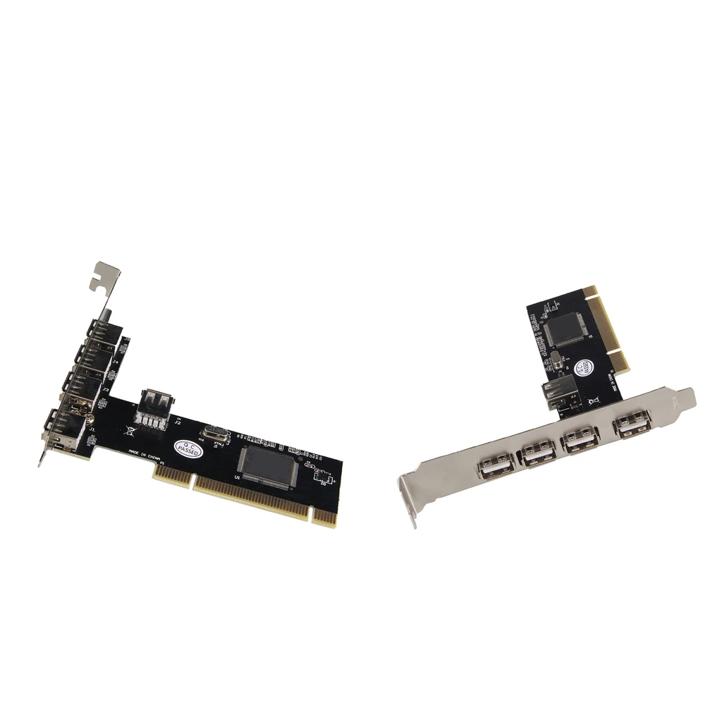 2x USB2.0 PCI Card,PCI 32bit Expansion to 4Port USB Adapter Hub Controller