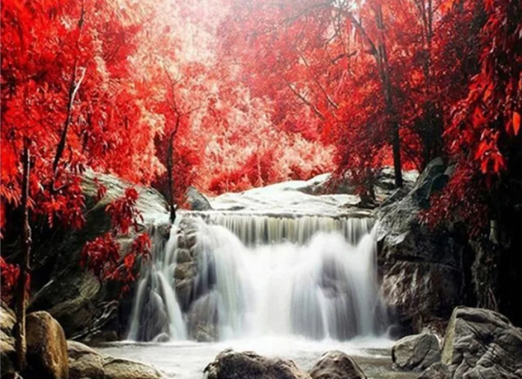 

NEW DIY 5D Diamond Painting Waterfall Landscape Full circular Diamond Embroidery Cross Stitch Rhinestone Home decor