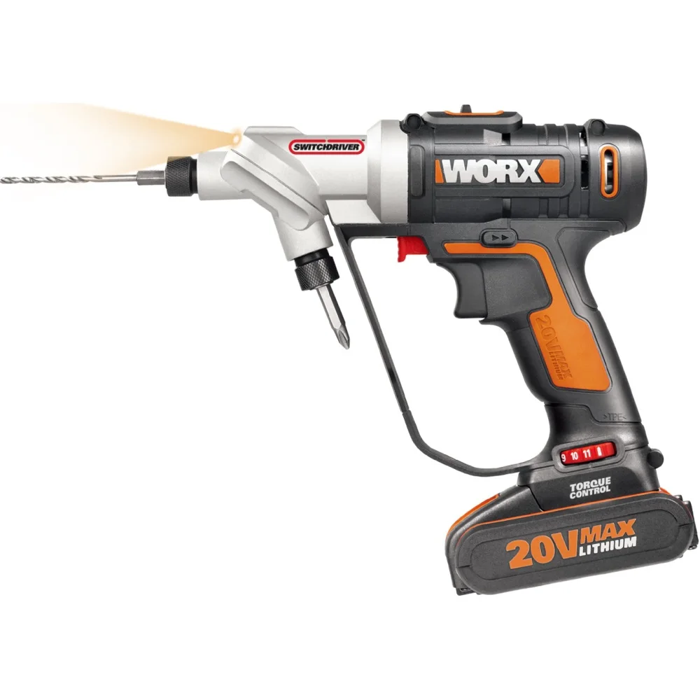 Дрель-шуруповерт аккумуляторная WORX Switchdriver WX176.2 20В 2Ач x1 кейс