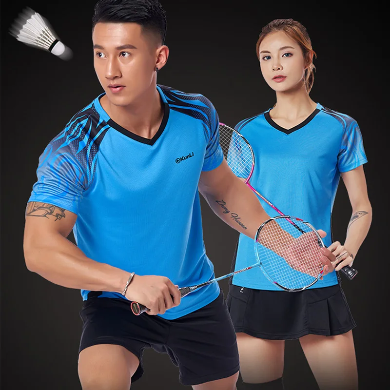 Kunli short tennis shirt men outdoor sports badminton clothing running clothing T-shirt basketball Volleyball shirt