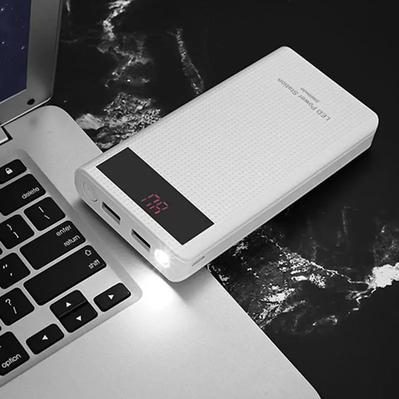 حار بيع 5 V المزدوج USB 18650 بطارية خزان الطاقة مربع DIY حالة قذيفة الهاتف المحمول شاحن آيفون 6 6 s 7 8 زائد ل xiaomi تهمة