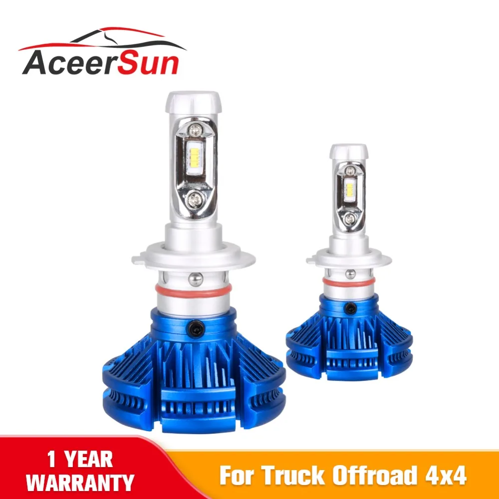 

Fanless H1 H3 H4 H7 H11 LED Car Headlight Bulb ZES Chips Auto Hi-Lo Beam 72W 12000LM 6500K 12V 24V For Truck Offroad 4x4