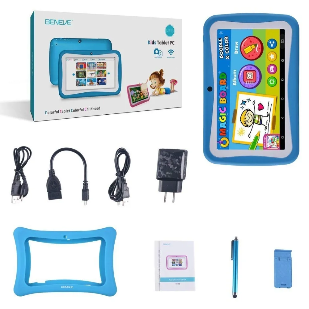 Kids Tablet 7 Inch Tablet PC Andriod 7.1 with 1GB RAM 8GB ROM and WiFi Bluetooth Kids Software Pre-Installed 