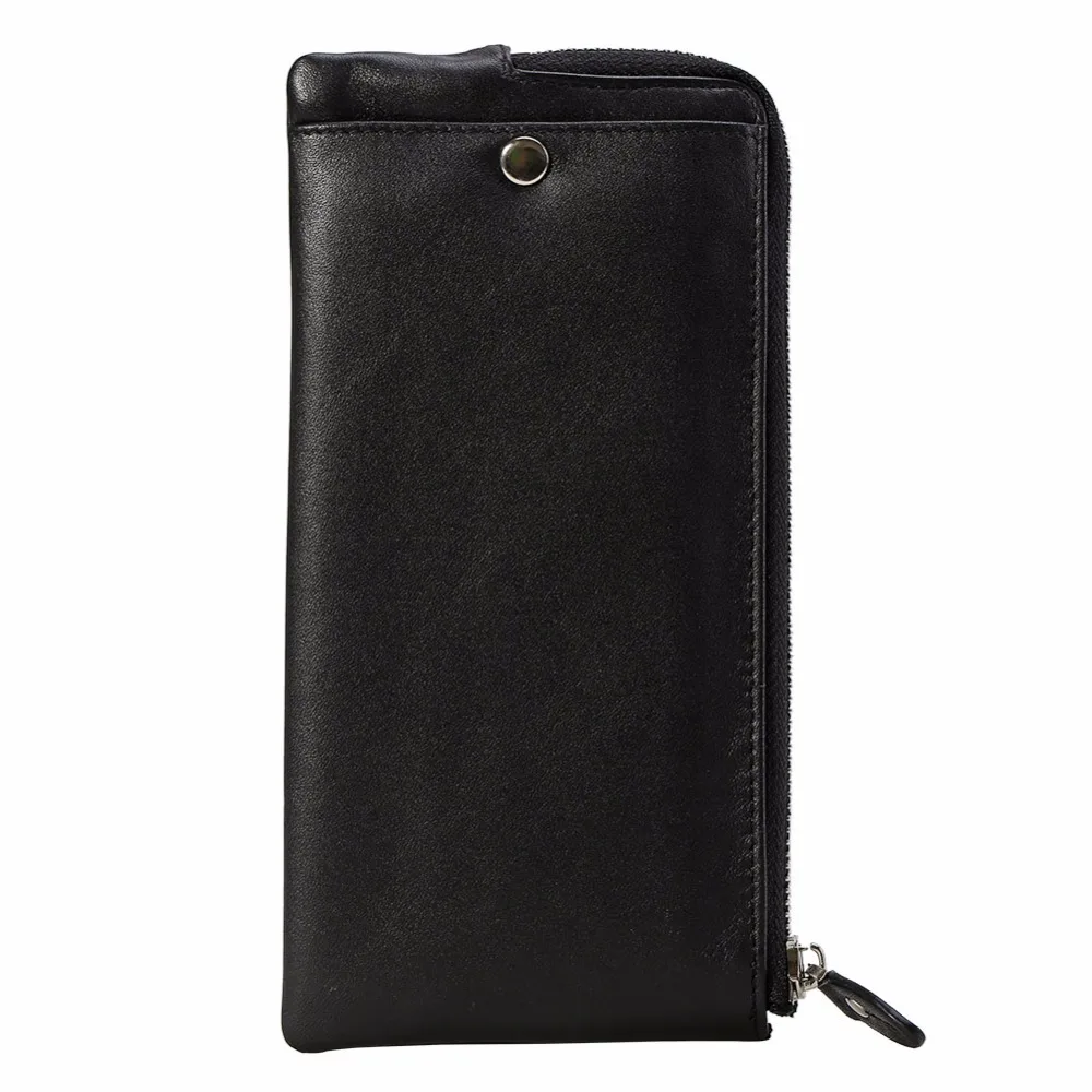 

TIDING Men Women Soft Nappa Genuine Leather Long Wallet Card Coin Holder Lightweight Thin Purse 4206