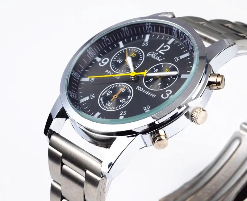 Мужские модные часы популярный бренд повседневное роскошные полный сталь кварцевые наручные часы нержавеющая сталь часы Masculino аналоговый