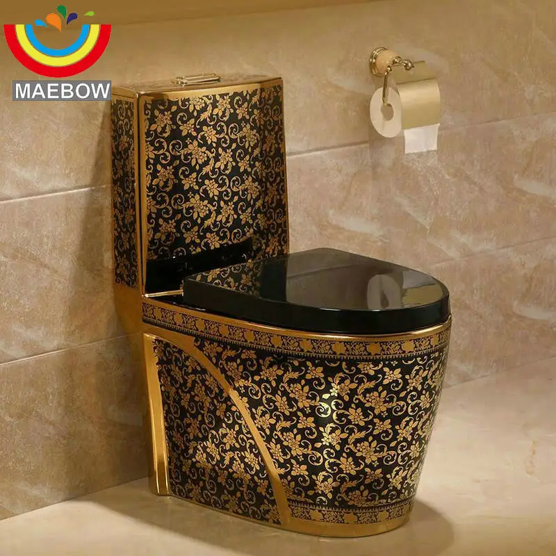 ワンピースブラックclosestool Wcパンサイクロンフルイシングsトラップフロアマウント豪華なヴィラバスルームシートトイレウォッシュダウントイレ Aliexpress 家のリフォーム