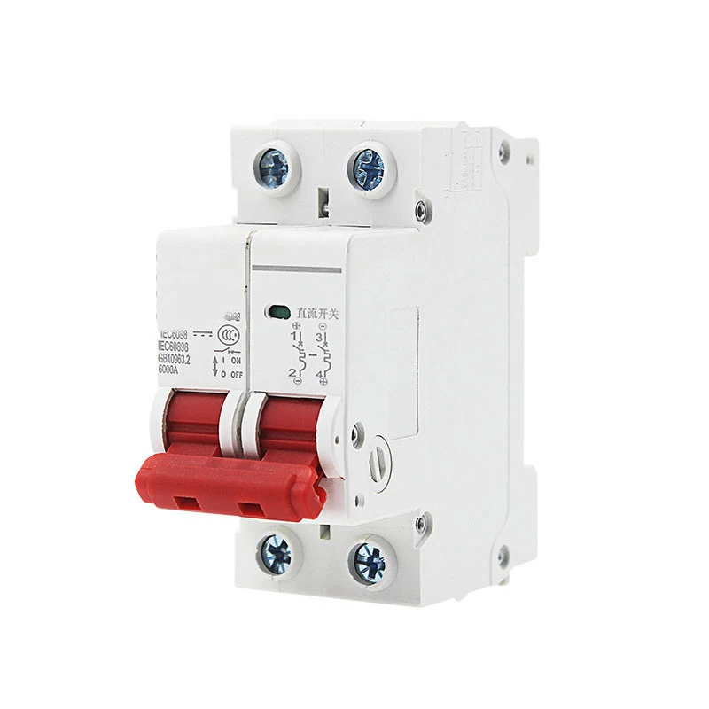 

2P DC 500V Solar Mini DC Circuit Breaker 6A/10A/16A/20A/25A/32A/40A/50A/63A DC MCB