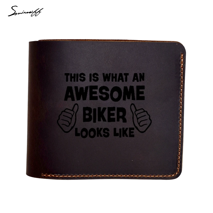 Genuine Leather Wallet This is what an awesome Biker looks like Funny