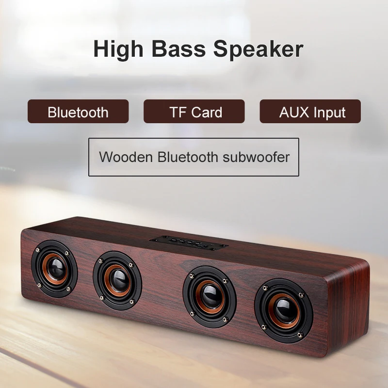 

Essidi High Power Wooden 12W Bluetooth Speaker For Computer TV Cellphone FM Radio Stereo Wireless Bluetooth Speaker