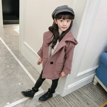 

2019 new winter Girls Kids boys Rabbit ear woolen coat camouflage coat Down jacket outer clothing
