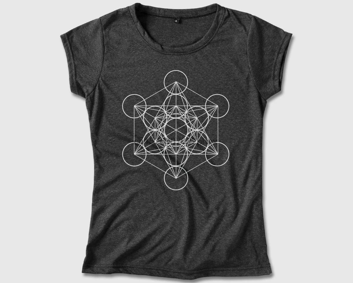 

Metatrons Cube Shirt for Women Graphic Screen Print on Soft & Comfy Polycotton Casual shirt for women men t shirt