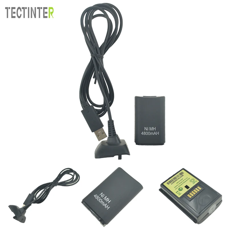 For Xbox 360 Controller 4800mAh Battery Pack Charger Cable Wired