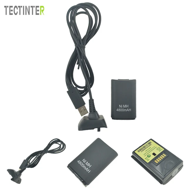 Special Price For Xbox 360 Controller 4800mAh Battery Pack Charger Cable Wired Gamepads Battery Pack For Xbox360 Bateria Replacement