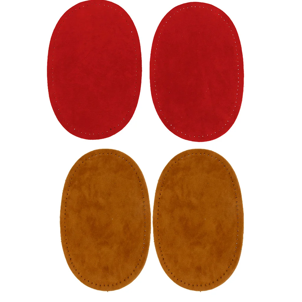 2 Pairs Sew On Oval Elbow/Knee Patches Jeans Repair Craft Sewing Applique Clothing Accessories 14 x 9cm