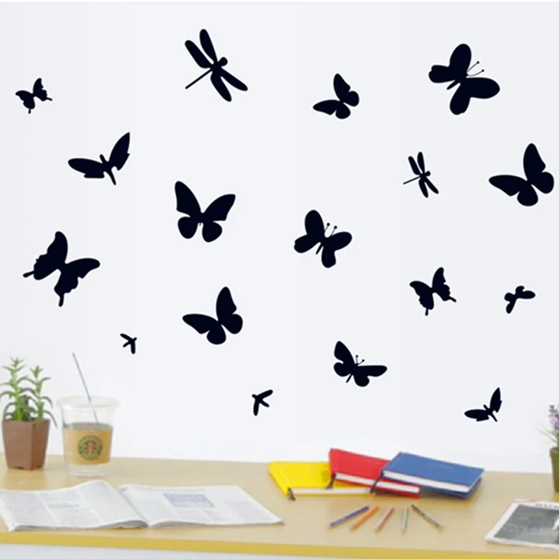 

Zs Sticker Black Butterfly wall Stickers bug Wall Stickers silhouette Home Decoration Accessories Bedroom Decor