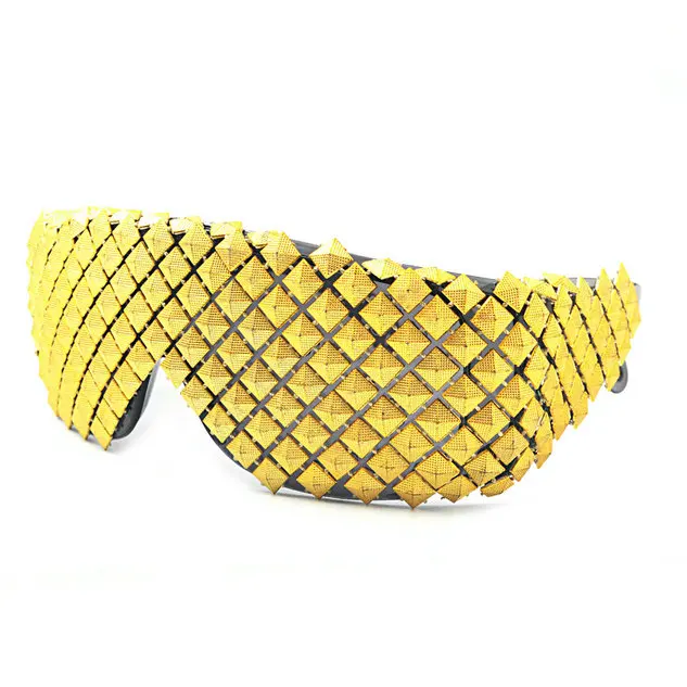 big sunglasses for women MINCL / Chao domineering exaggerated pyramid personality glasses GAGA nightclub bar tide goods performance stage men and womenJW round sunglasses Sunglasses